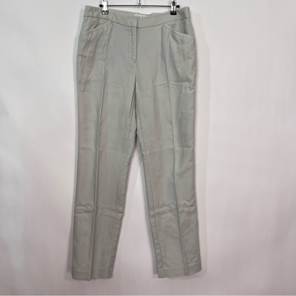 Women’s Grey Casual Dress Flat Front Pants Sz 10